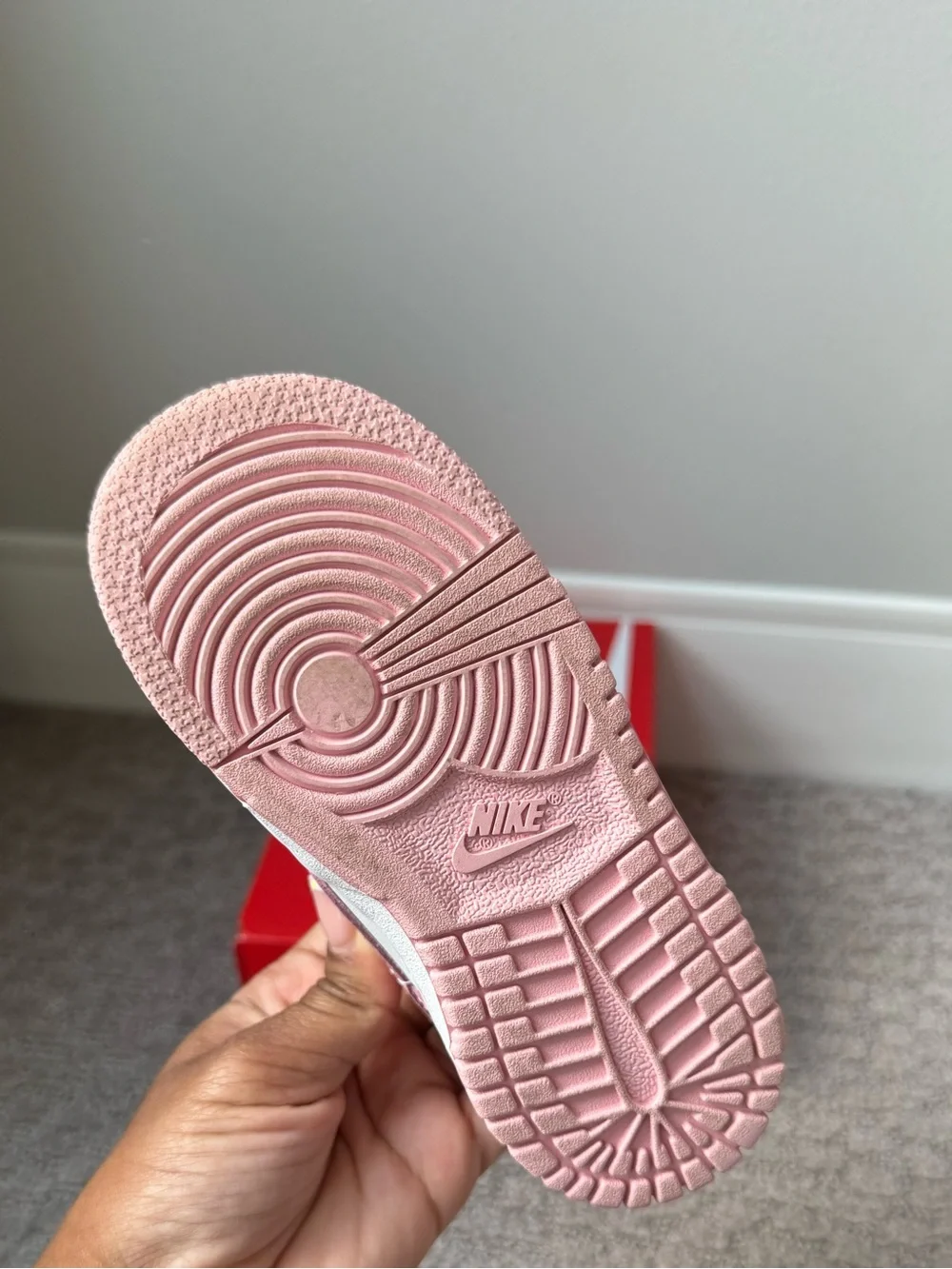 Nike Kids Pink and White Low-Top Sneaker